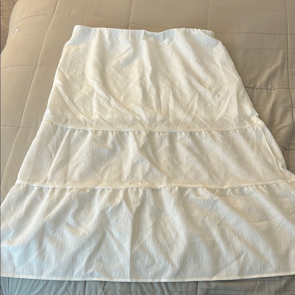 Classic White Tiered Maxi Skirt - Women's